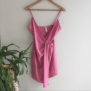 Nwot pink faux wrap front dress